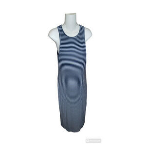 Marine Layer Lexi Daytime Midi Dress Blue/White Strip size XL Fitted‎ Soft Tank